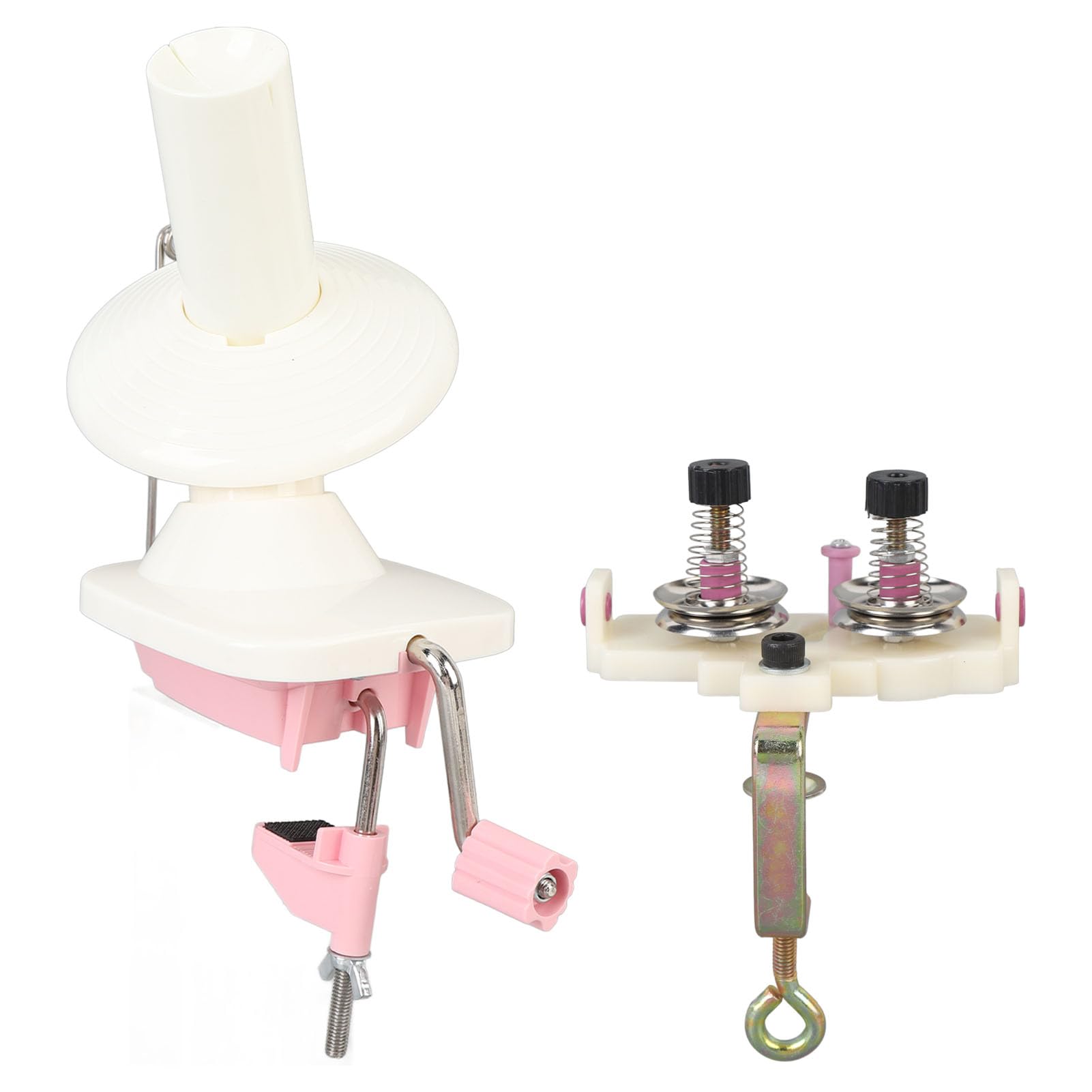 Natudeco Manual Yarn Winder with Dual Head Thread Guide 8 Strands Hand Crank Yarn Ball Winding Machine 150g Capacity for Knitting Needlecraft