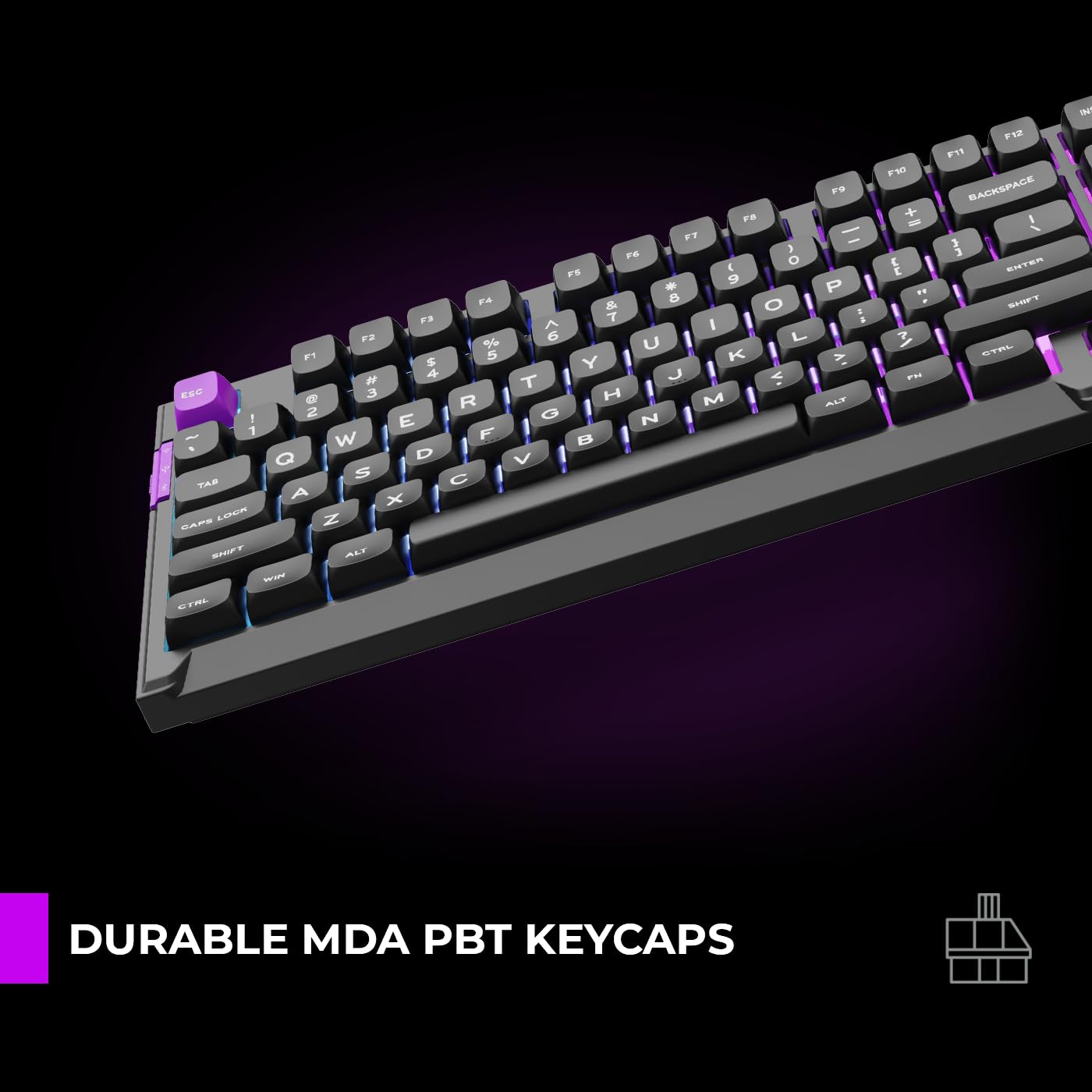 PREYON Klawiatura Mechaniczna Gamingowa TKL Bezprzewodowa i USB Keyboard do Komputera PC RGB bez Części Numerycznej QWERTY 2,4 GHz USB Ciche Klawisze 800h Bateria Przełączniki Red - Silent Claw