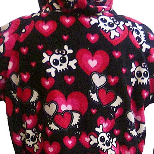 Skull and Hearts Toddler Fleece Onesie - Large