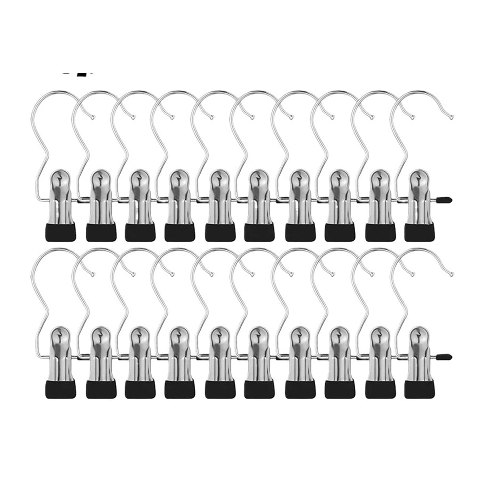 5-30pc Clothespins with Hook Laundry Clothes Pegs for Hanging Pants Hanger(20pcs-black)