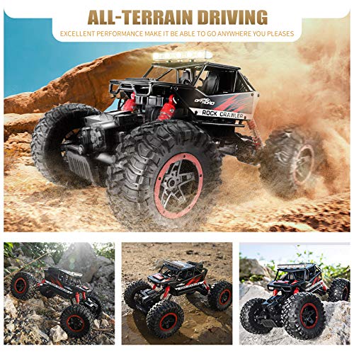 Temi Rc Cars 1:14 Scale Remote Control Car, 4Wd Dual Motors Rock Crawler, Speed 20 Km/H All Terrains Electric Toy Off Road Rc Monster Truck With Two Rechargeable Batteries For Boys Kids And Adults #TOP1