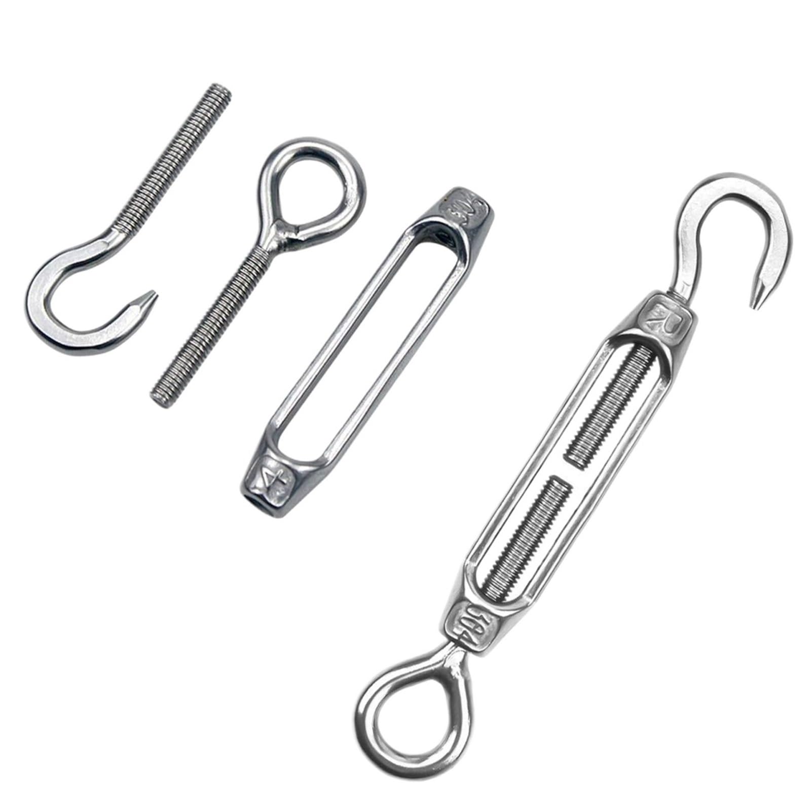 Tensores Para Toldos Tensores de gancho y ojo, juego tensión Cable cuerda, bloqueo tensor cuerdas alambre ajustable for jardín M4 M5 M6 M8(M8 OCHook,10PCS)