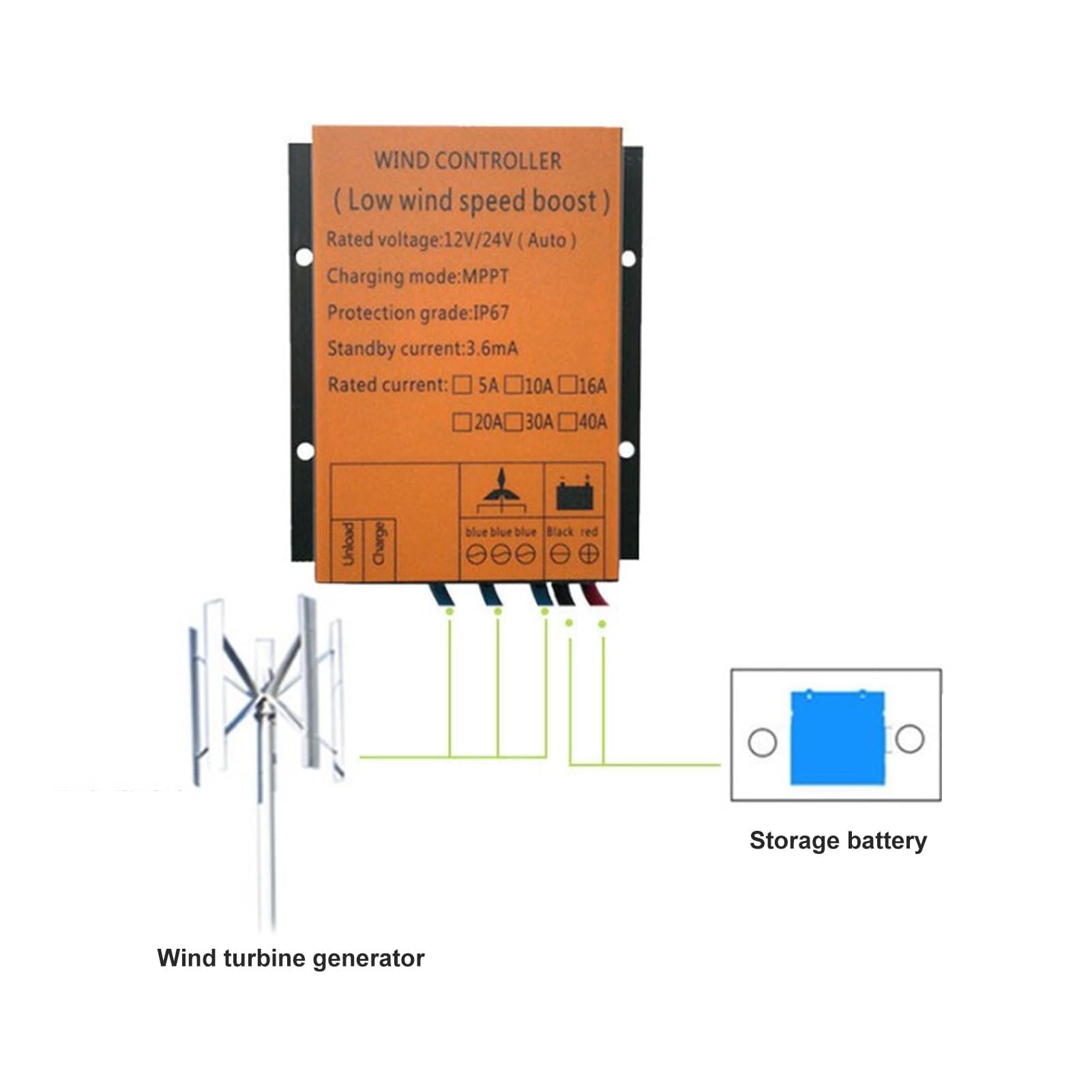 MPPT Windladeregler 12V 24V 300W-1000W Step-Up 16A PWM Für Windkraftanlagen Batterieladung Effiziente Wärmeableitung Automatische Spannungsanpassung