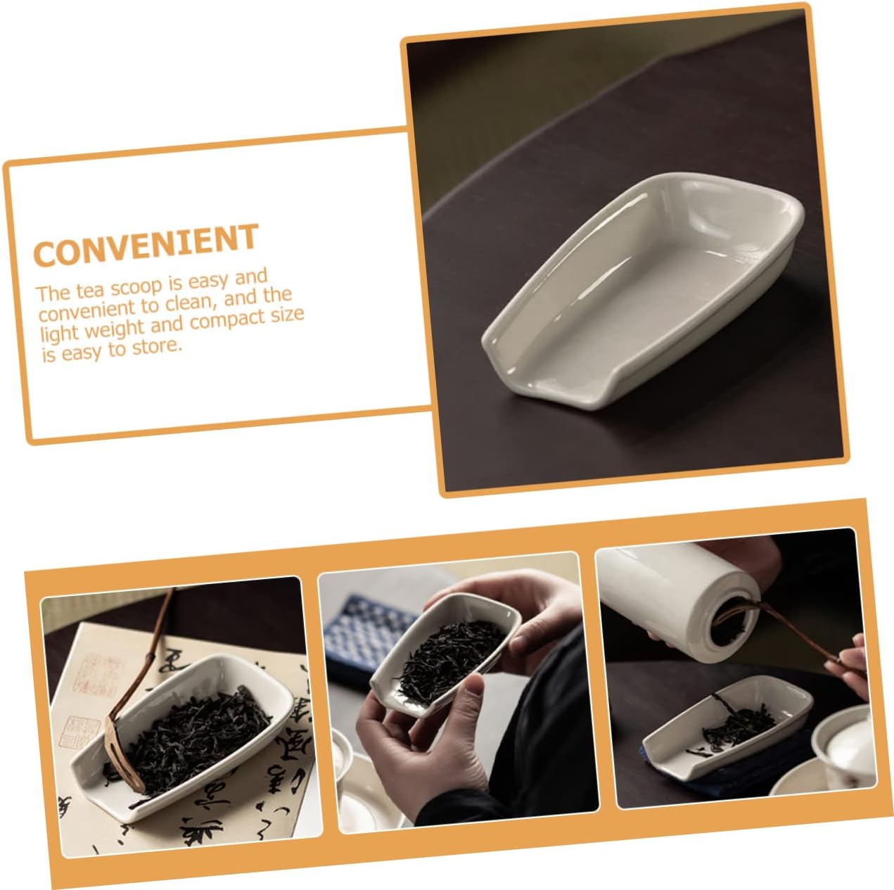 Ceramic Tea Scoop Holder for Loose Leaf Tea Presentation