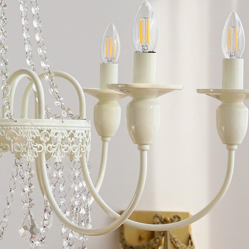 Kryształowe francuskie SXSHEYS do sypialni duży uchwyt vintage kuchnia lampa sufitowa z połowy wieku salon gotycki z kremowym stylem 6-lampa wisząca oprawa oświetleniowa jadalnia