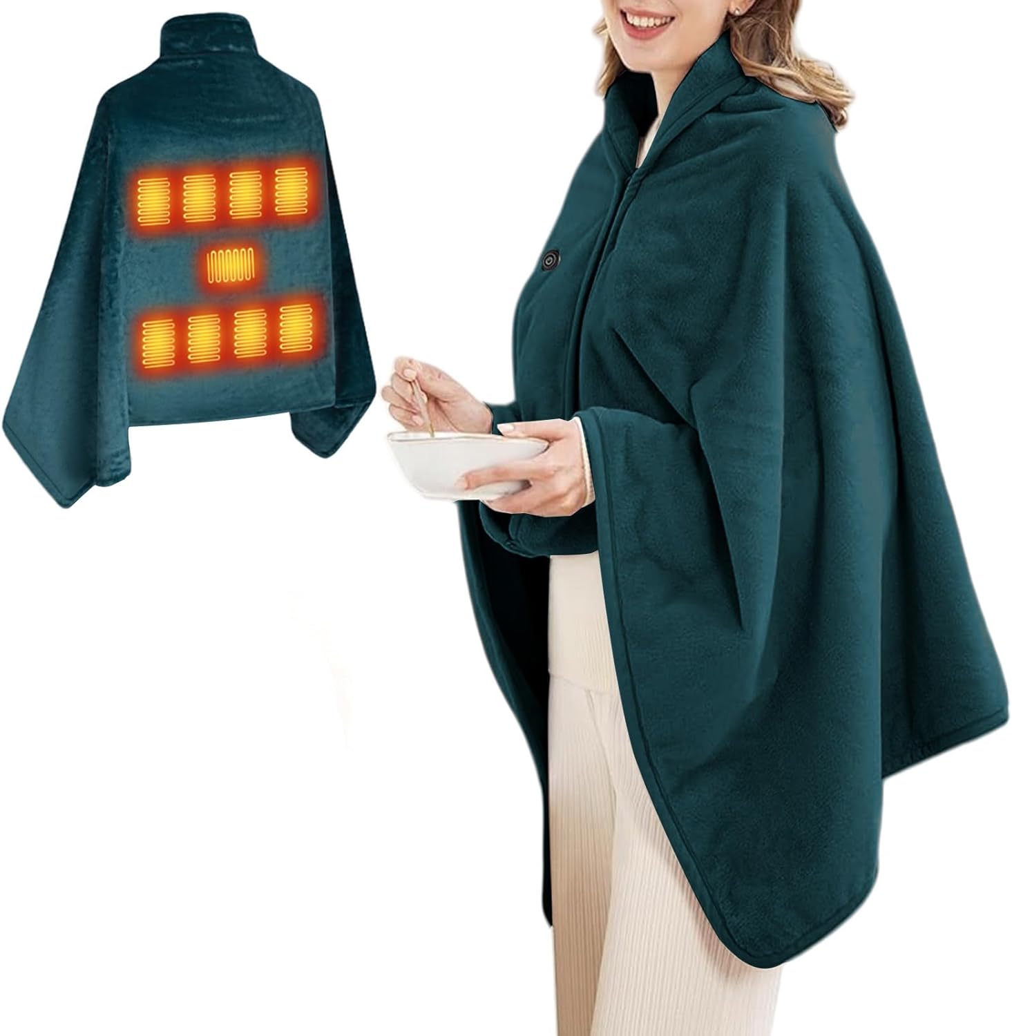 Portable Heated Blanket Heated Shawl Wraps for Women Cordless Heating Blanket for Neeck and Shoulder Soft USB Electric