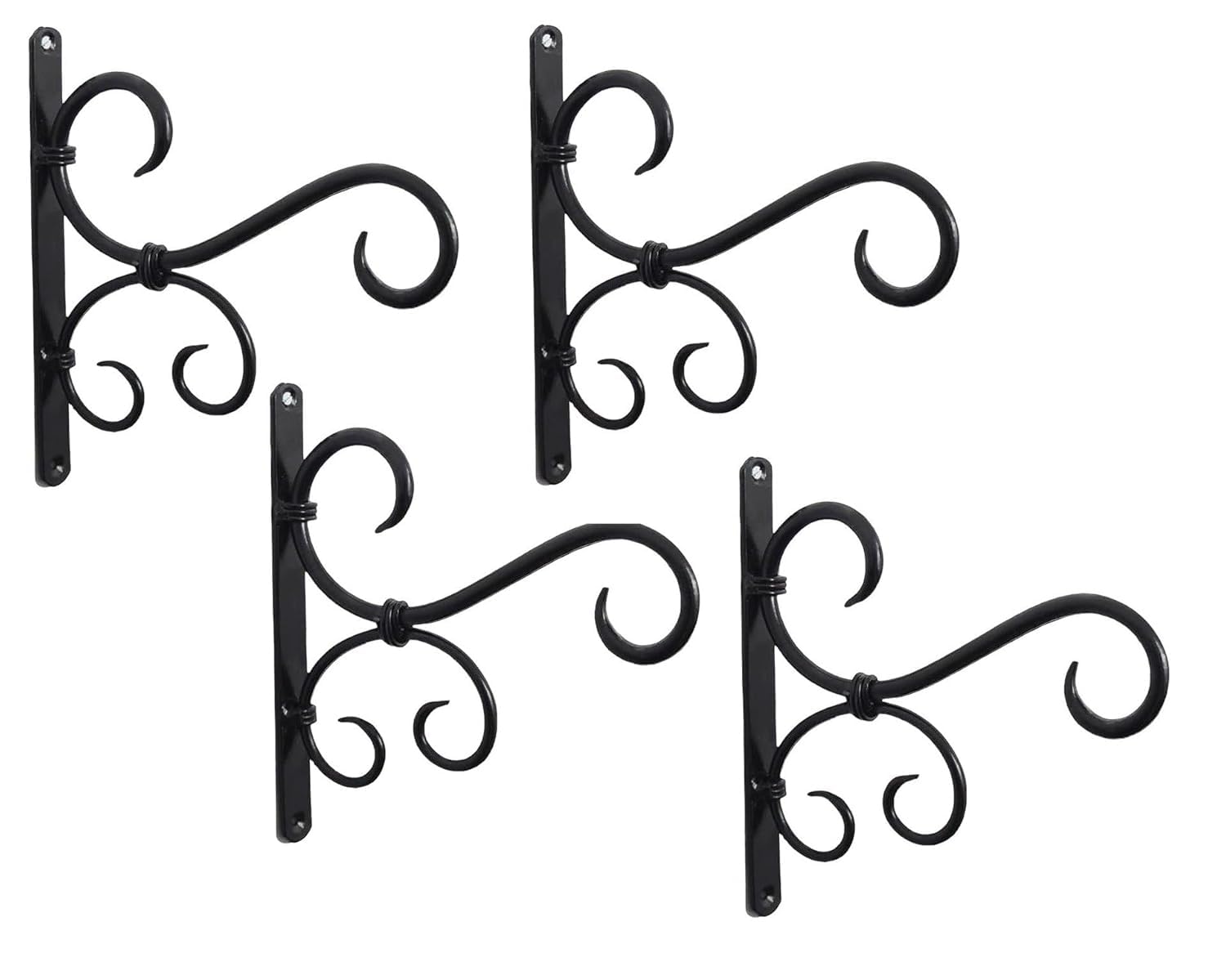 Craft Expertise Outdoor Hanging Brackets for Planters,Bird Feeder and Garden Décor Black Iron Wall Hooks,Heavy-Duty 6x1x7 Inches,Plant Hanger for Flower Pots and Lanterns (Classic-4)-image-37