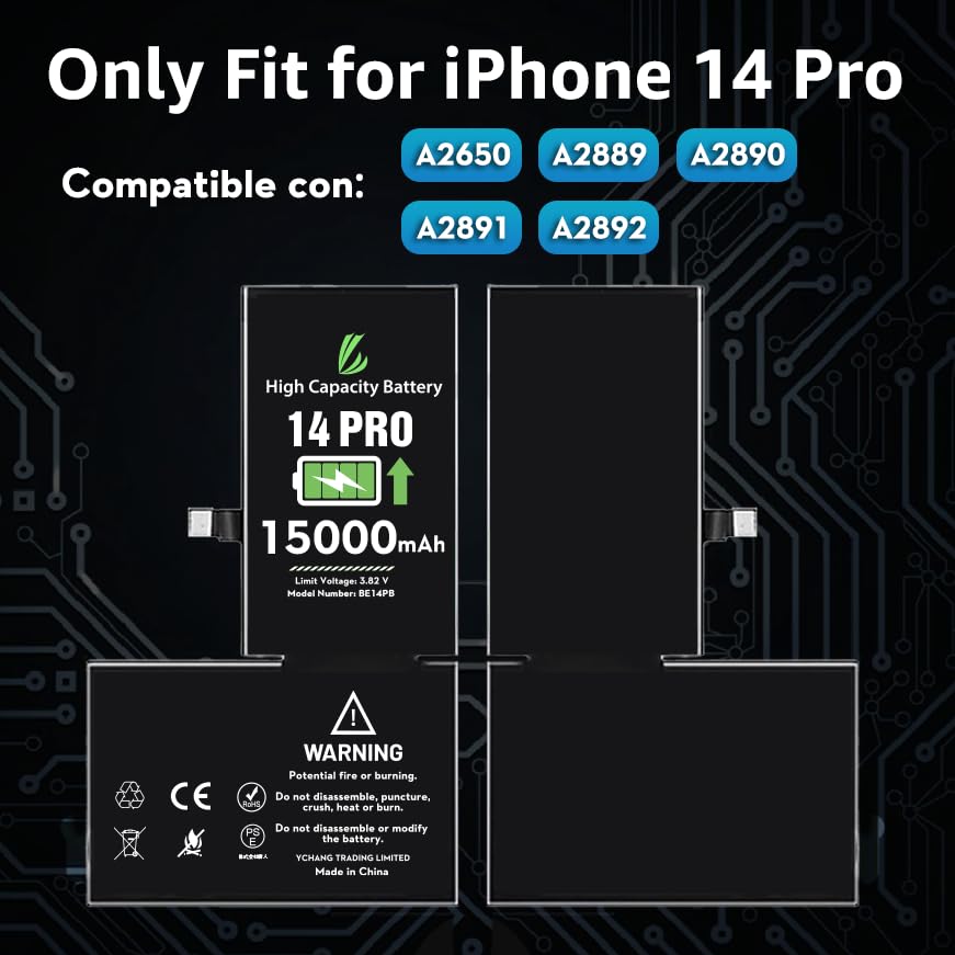 Amazon.com: LL TRADER Battery for iPhone 14 Pro, 15000mAh High