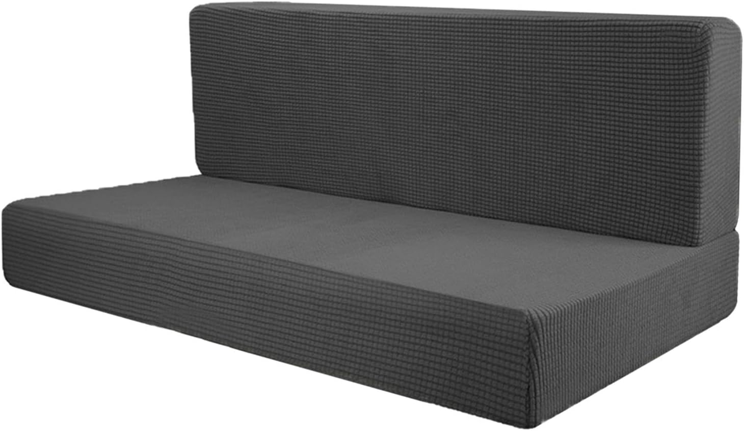 2X Camper Cushion Covers, RV Seat Covers, Easy to Install, Stretch Sofa Seat Cushion Cover RV Dinette Seat Covers, Dark Grey, Multi