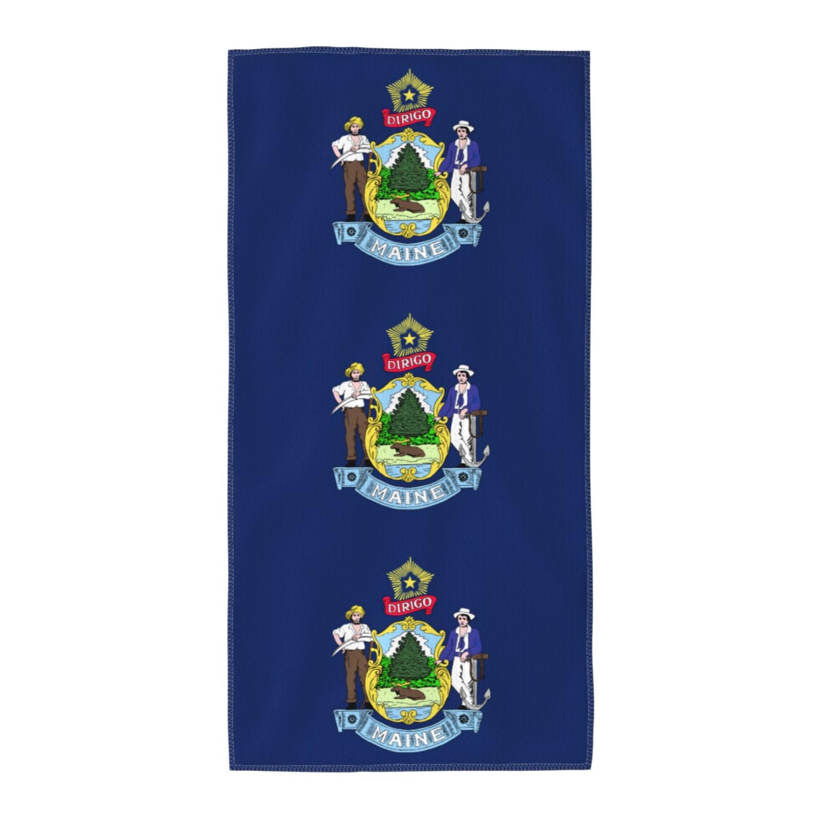 DIEzig Maine State Flag Fashion Printed Long Bath Towel For Pool Side Seaside Holiday