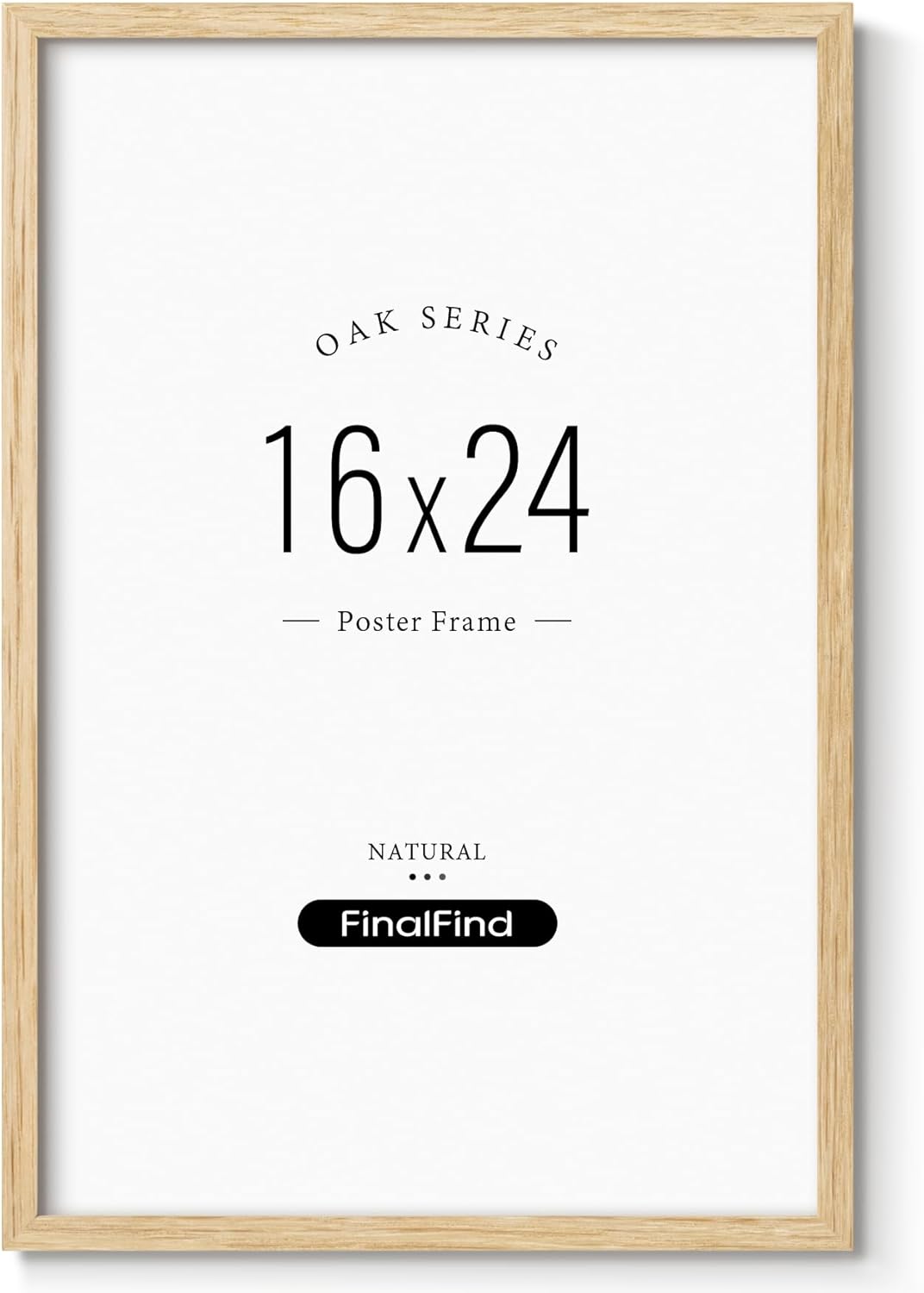 Minimalist 16x24 Frame, Natural Solid Oak Wood 16x24 Poster Frame, Lightweight for Wall Mounting(Single, Oak) 16"x24" - 1pk Oak