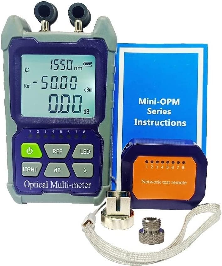 Techtest 3 in 1 Optical Power Meter with Laser Light Optical Fiber Power Meter Visual Fault Locater 2mw Vfl Light Source Fc/sc Universal Interface Scope -50~+26dbm Lan Tester Rj45 Network Cable Tester