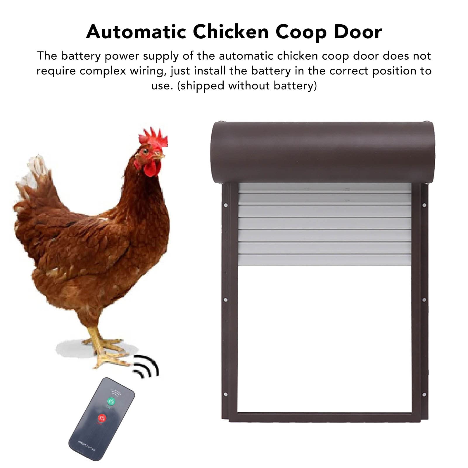Puerta AUTOMÁTICA para GALLINERO con ENERGÍA Solar, Segura, Duradera, FÁCIL DE Usar, CÁMARA, DETECCIÓN REMOTA, Ideal para Aves DE Corral (Marrón)