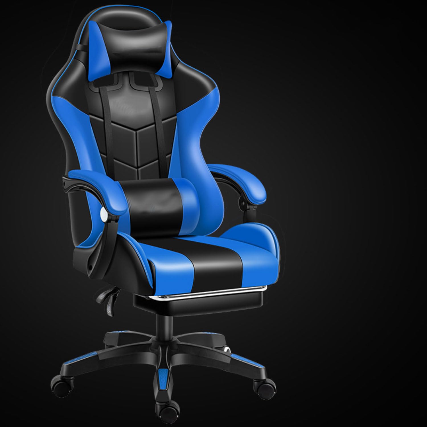 Chaise de bureau ergonomique à dossier haut avec soutien lombaire, accoudoirs réglables, coussin confortable pour bureau à domicile