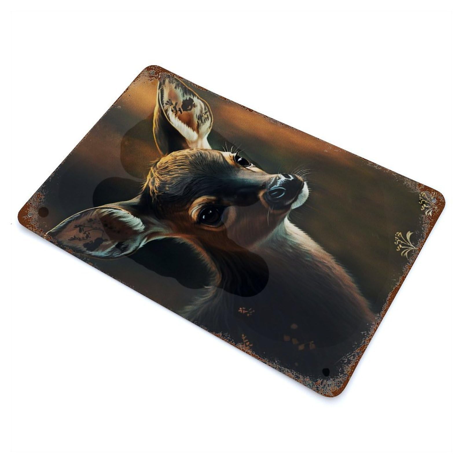 Cute Deer New Retro Metal Sign 11.8"x7.9", Ideal for Cafe, Home Bar And Lounge Decor