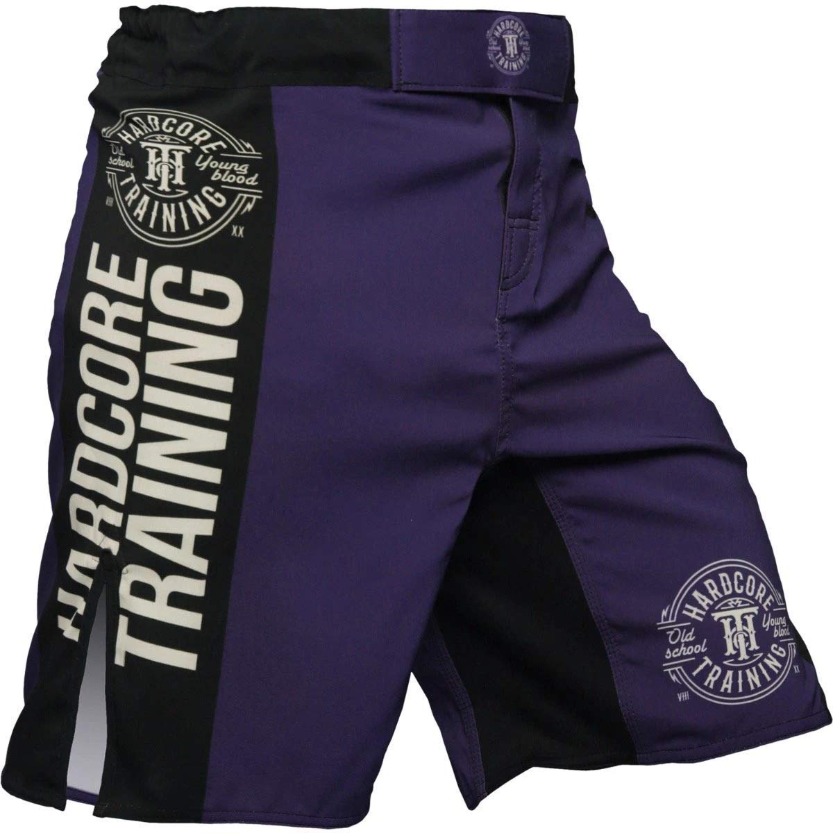 Hardcore Training Recruit Fight Shorts Men's Boxing MMA Combat BJJ Grappling Fitness Muay Thai Kickboxing No Gi (UK, Alpha