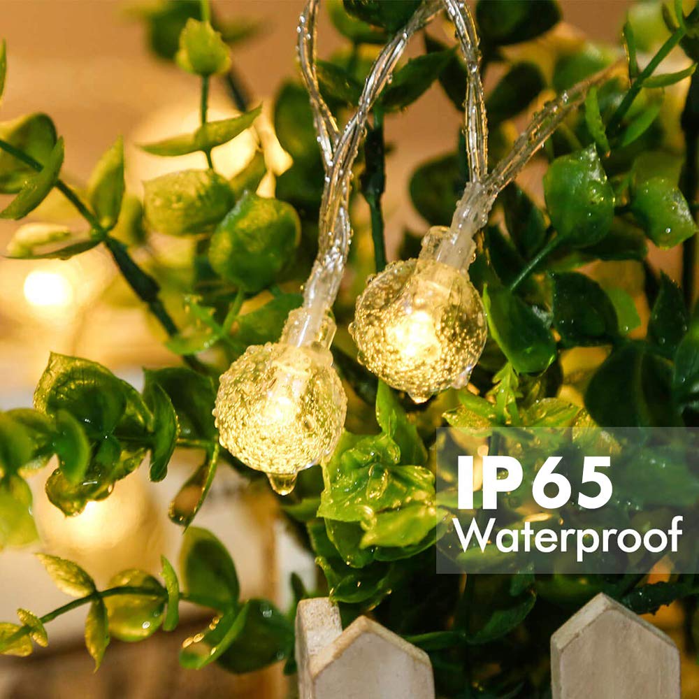 Globe Lichterkette, batteriebetrieben, 2 Stück, 60 LEDs, kaltweiß, wasserdicht, mit Fernbedienung, für Zuhause, Terrasse, Party, Weihnachten, Gartendekoration