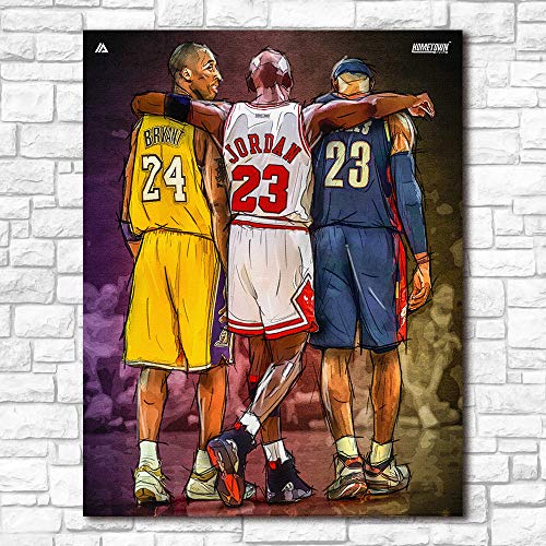 Toile de basket Jordan Kobe Lebron 90x140 cm l'esprit des légendes dans votre maison