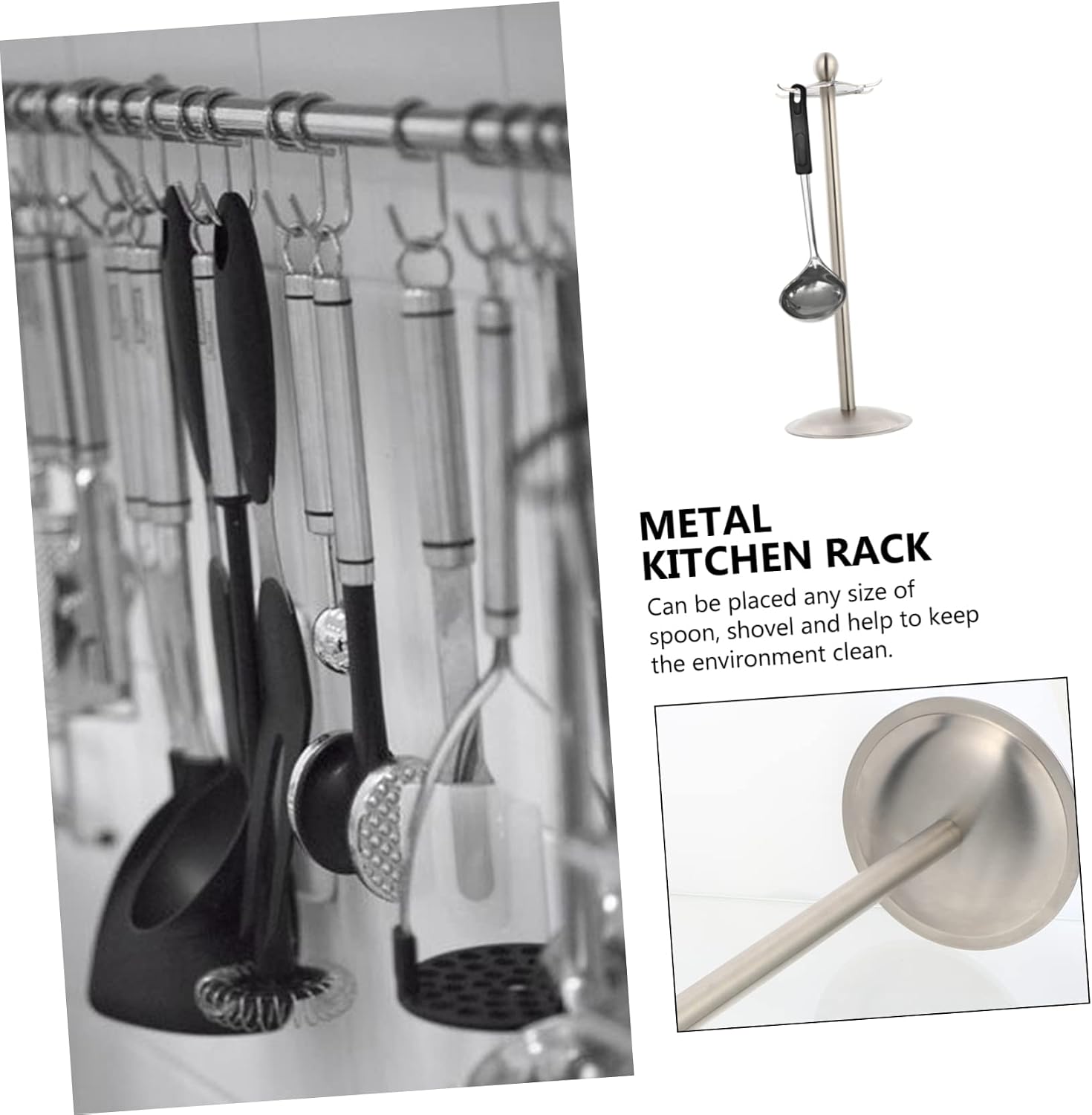 Cabilock Cutlery Holder Draining Rack Kitchen Accessories Spatula Rack for Spoons and Shovels