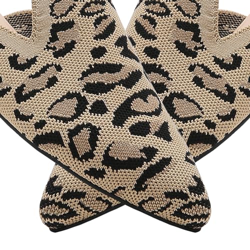 Image of Tilocow Knit Mules Office Slip on Loafers Business Casual Flats for Women
