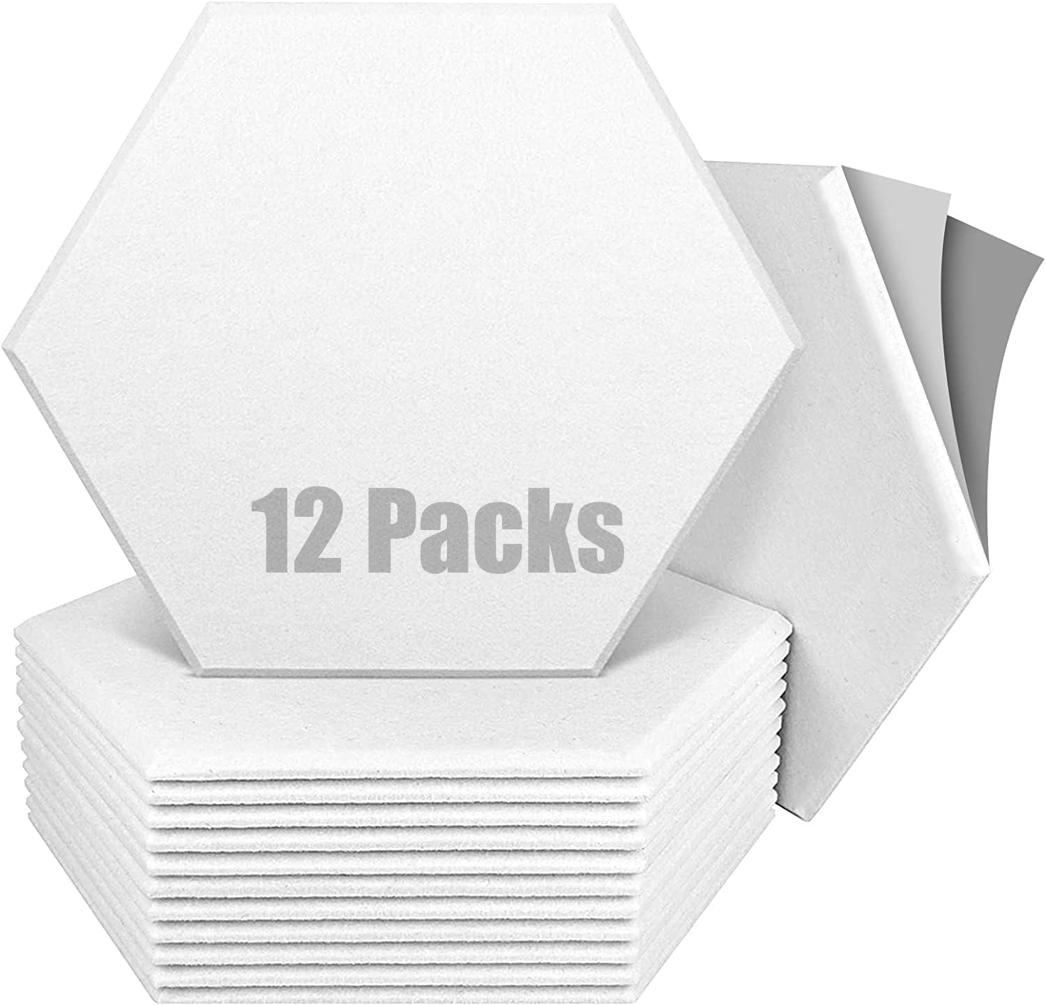 12 Pcs Acoustic Foam Panels SelfAdhesive, 12" X 10" X 0.4" Hexagon Acoustic Panels