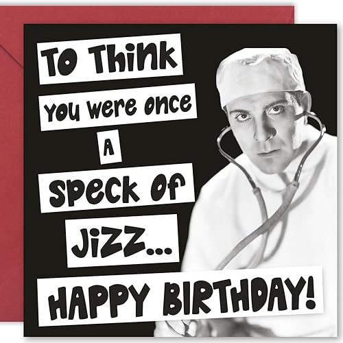 Cult Kitty - Speck Of Jizz - Tarjetas de feliz cumpleaños groseras para él - Tarjeta de cumpleaños divertida para ella - Tarjetas de cumpleaños