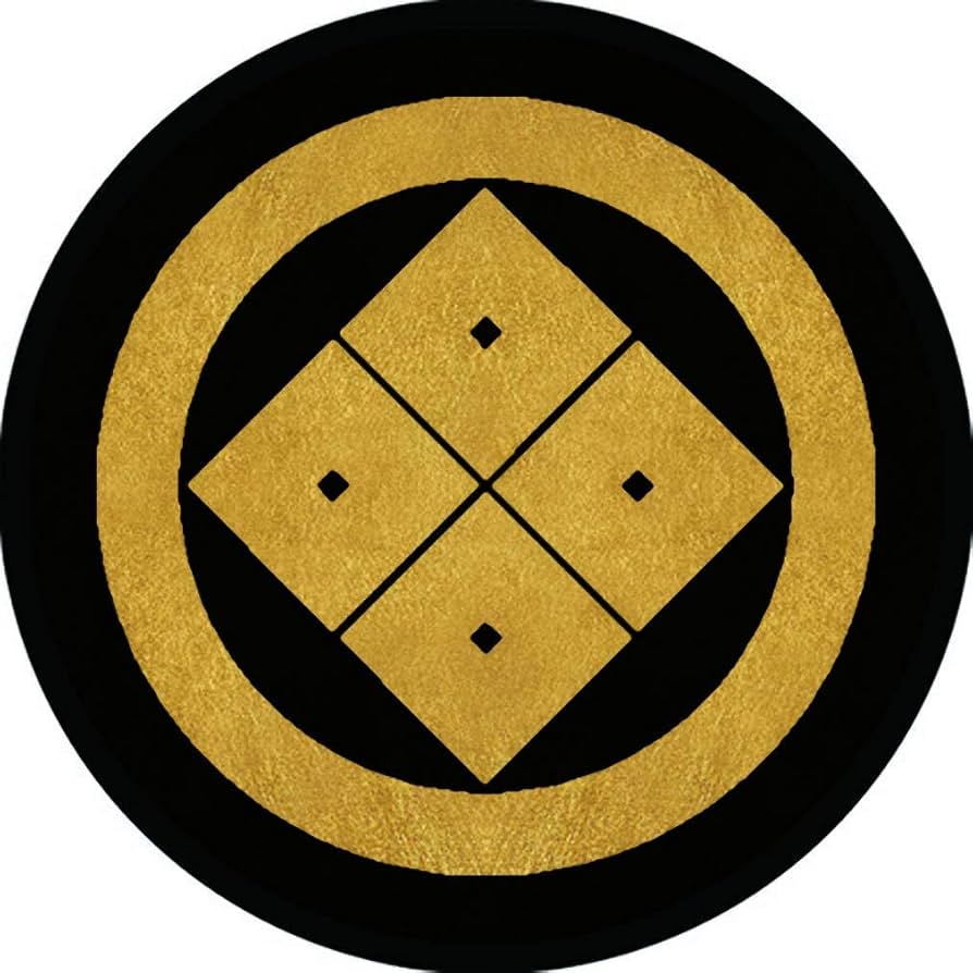 [184枚]家紋ステッカー Amazon.co.jp: 家紋シール 丸に隅立て四つ目紋 直径4cm 丸型 4枚