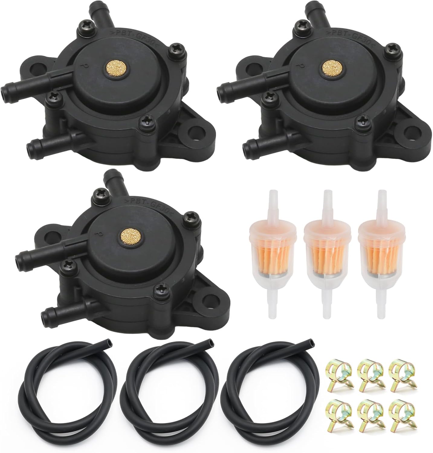 SYOWADA 3Pcs 24 393 16-S Fuel Pump Replacement For Kohler 17HP-25HP Replacement for BS 491922 808656 Replacement for John Deree LG808656 M138498 Lawn Mower Tractor