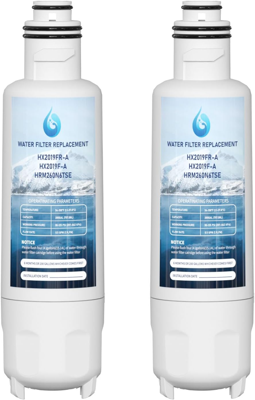 HX2019F-A HX2019FR-A Water Filter Replacement, Compatible With Hisense HRM260N6TSE, HRFD560SW, HRCD585BW, HRFD634BW, HRCD650BW, HRCD586TBWB and Mora MRM260N6TSE