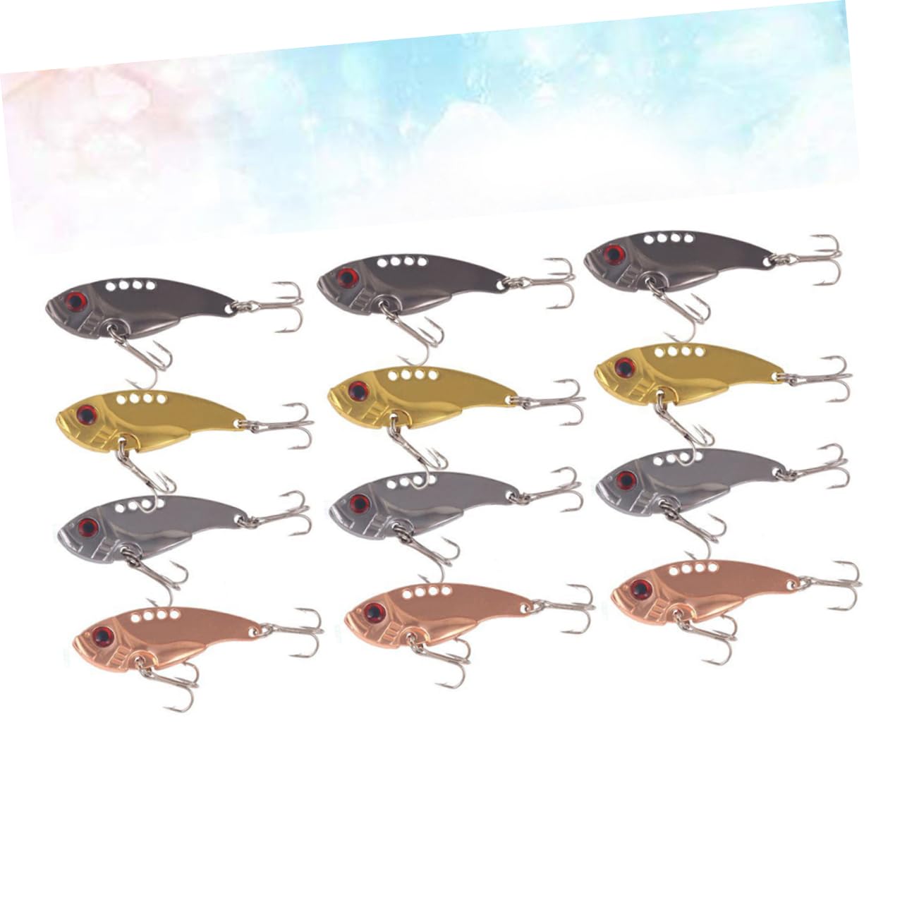 Kisangel 24pièces Leurres Métalliques pour Eau Douce Appâts Durs Noir Or Et Rose De Chaque Couleur