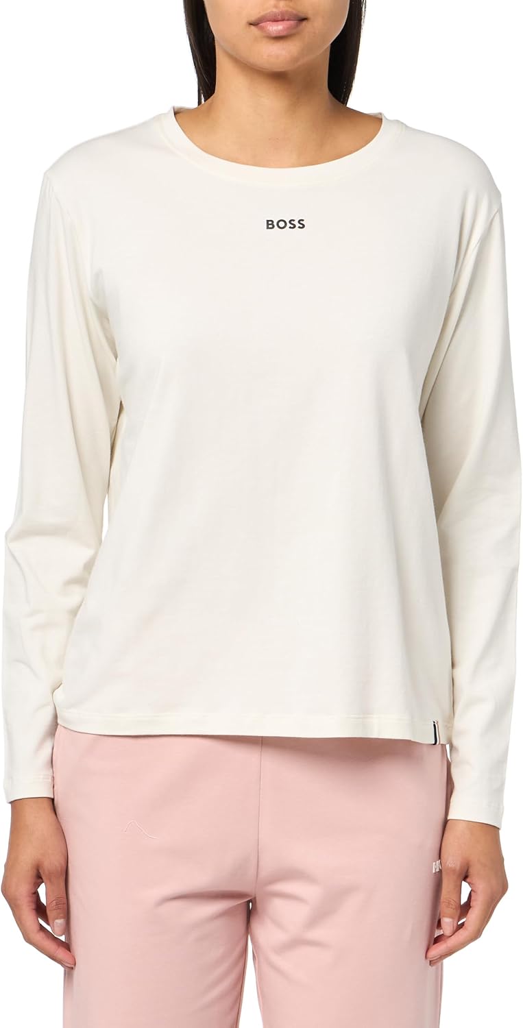 BOSS Women's Jersey Crew Neck Long Sleeve Pajama Shirt
