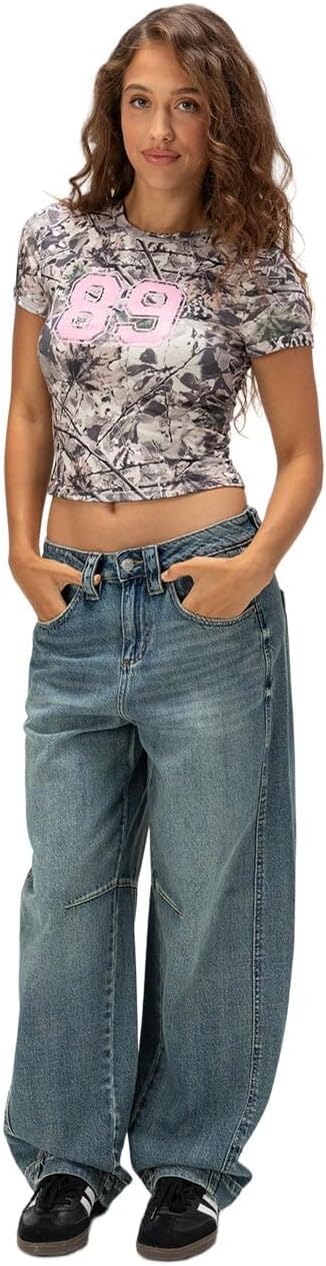 Rsq Womens Low Rise Baggy Barrel Jeans