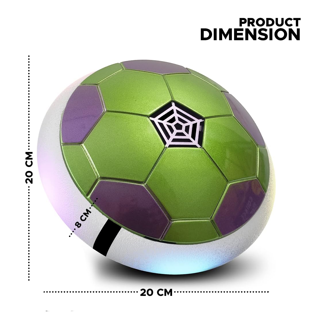 NHR Musical C-Type USB Rechargeable Battery Powered Hover Football Indoor Electric Floating Hover Ball | Soccer | Smart Air Football | Fun Game for Kids Toys for Boys and Girls Birthday Gift (Green) - Image 7 thumbnail