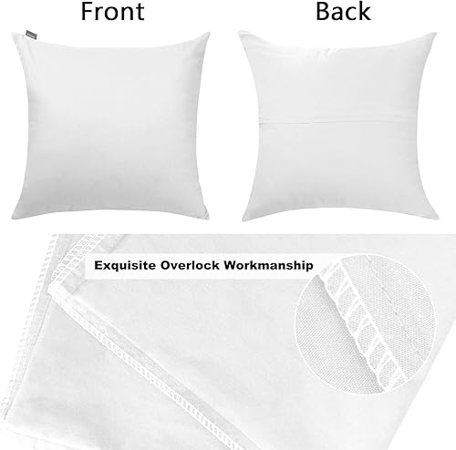 Vista 391 de Thmyo Paquete de 2 fundas de almohada cuadradas decorativas de algodón, fundas de almohada de sublimación en blanco, fundas de cojín blancas