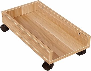 wanhaishop Stojaki na komputery Wspornik do komputera PC Tower Stand Wózek Podłoga Stojak CPU z bocznymi ochronnymi Uchwyt CPU z 4 kółkami kółkami pod platformami biurkowymi (kolor: orzech włoski)