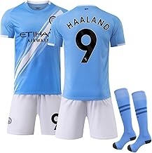 [COM4SPORT] Uniform Grob Haaland 25-26 Top and Bottom Set with Socks for Kids Adults Home Lightweight Comfortable Soccer Team Fan Goods Cosplay Halloween