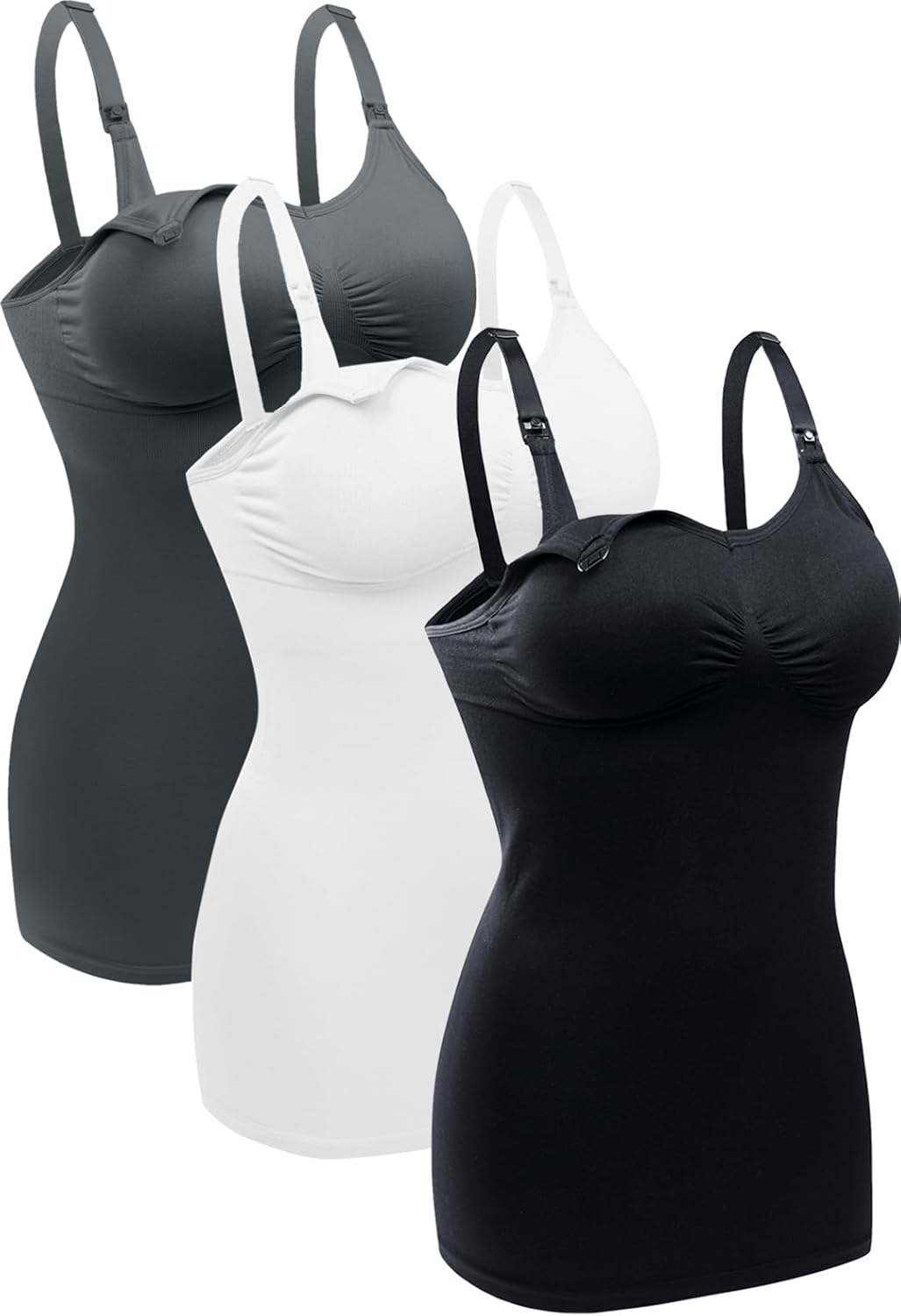 Womens Nursing Tank Tops Built in Bra for Breastfeeding Maternity Camisole Brasieres