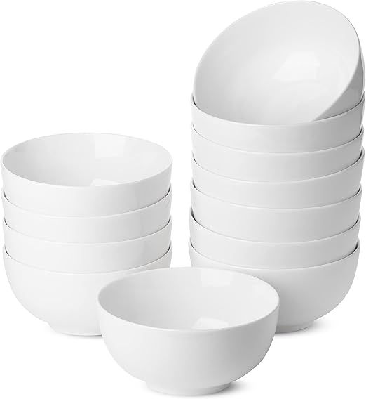 BTaT White Cereal Bowls, Set of 12, 16 Ounces, Bowls