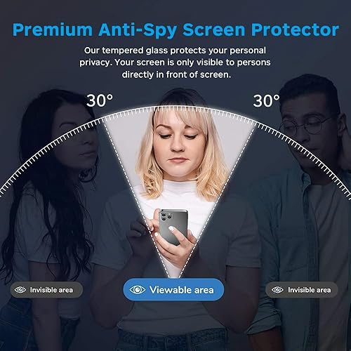 Miniatura 3 de Protector de pantalla de privacidad para iPhone 15 Pro MaxiPhone 15 Plus, vidrio templado privado antiespía, cubierta de pantalla antiespía,