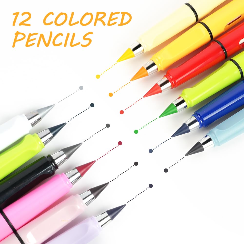 DIBLUM 12 PièCes Crayon Infini,Couleur Crayon éTernel