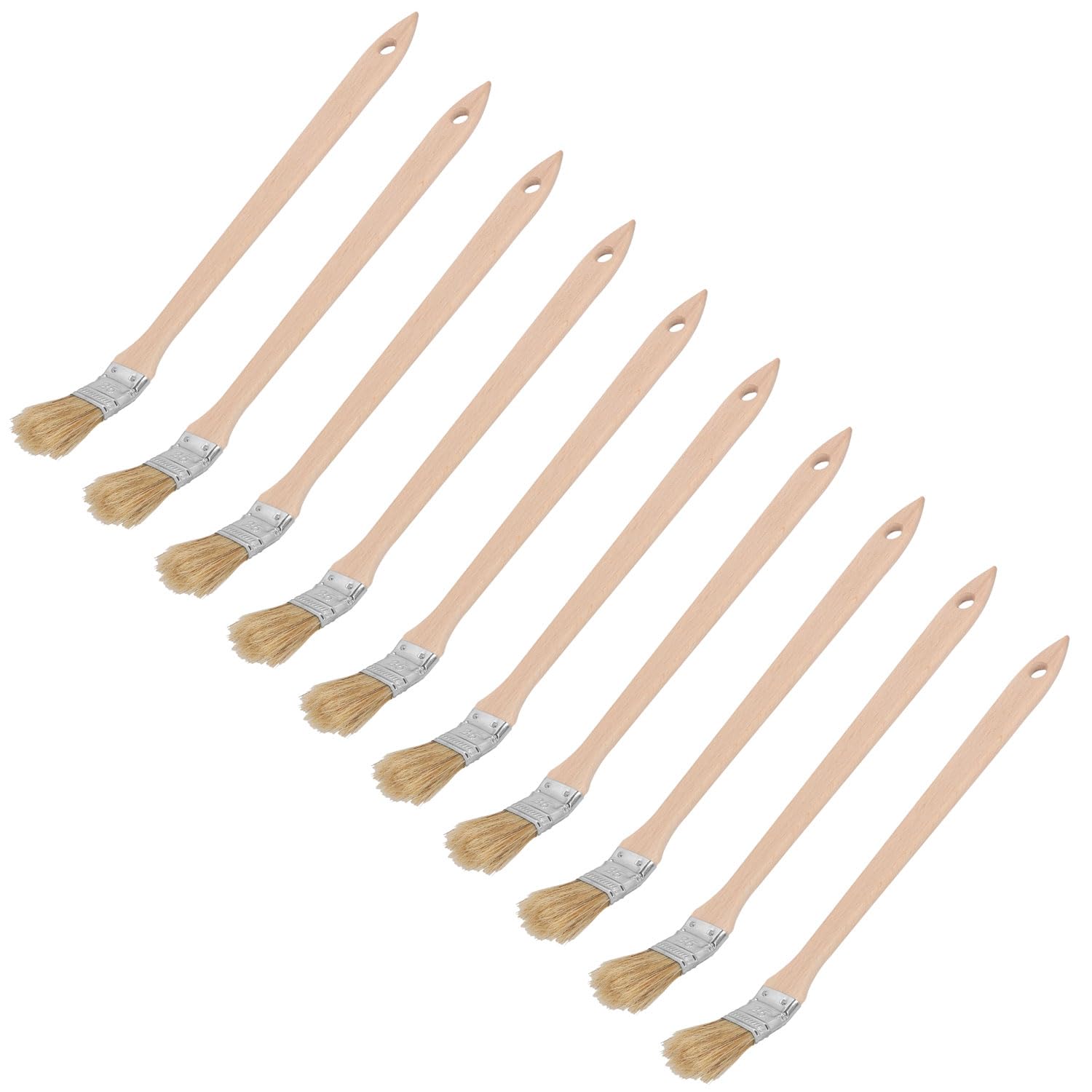Kotarbau Wood Colour, Silver, Brown Kotarbau® Set Of 10 Radiator Brushes (X Mm) Angle Brushes, Glaze Brushes, Varnishing Brushes, Painters Brushes, Wooden Brushes For Hard-To-Reach Areas (25 Mm)