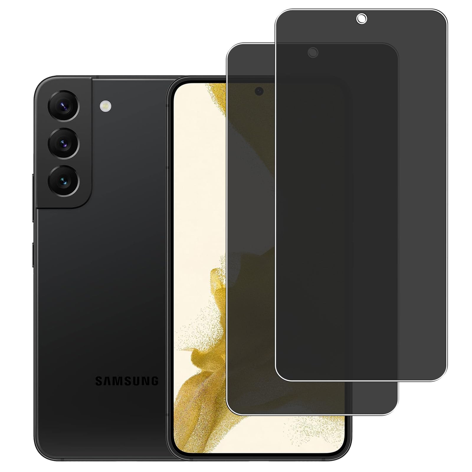 KELOLIN [2 Pack] Privacy Screen Protector for Samsung Galaxy S22/S23 5G, 9H Hardness, Anti-Scratch, Anti Spy, Tempered Glass Screen Protector for