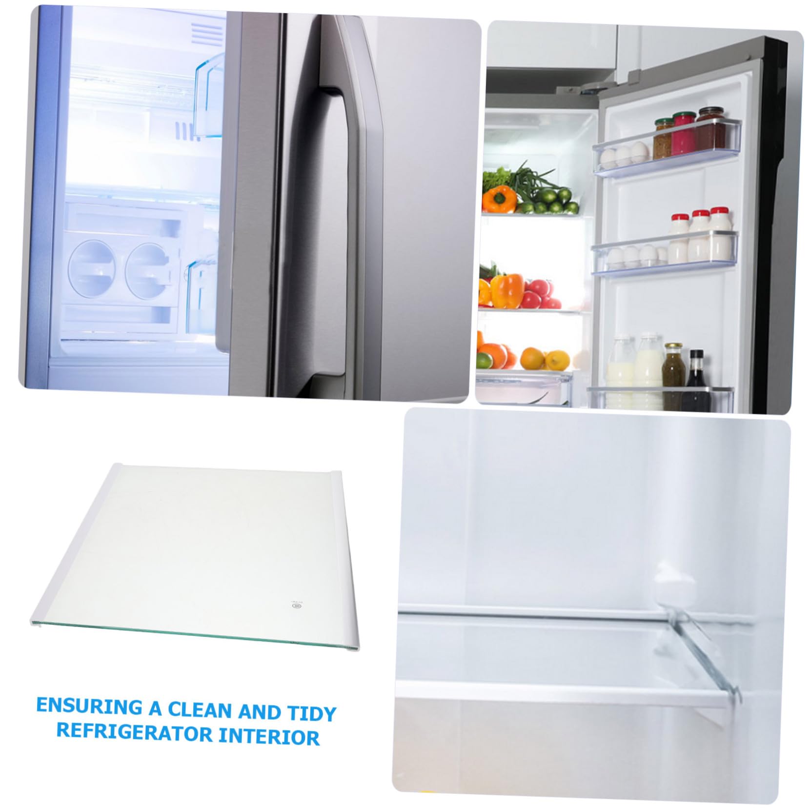 Angoily Estante de Vidrio Alta Visibilidad y Optimización de Espacio para Refrigerador Adecuado para Almacenamiento y Organización de Alimentos