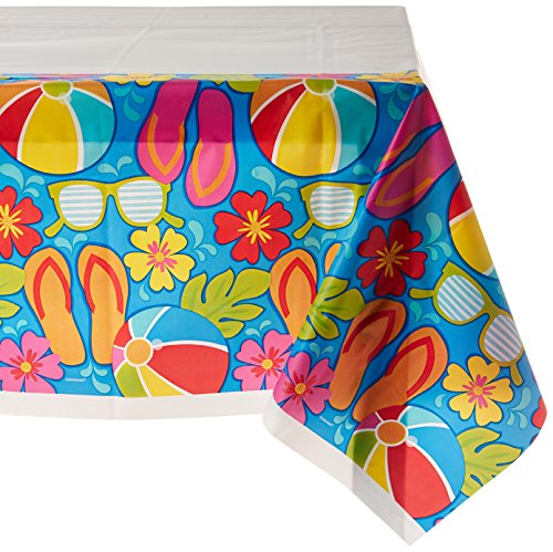 Summer Splash Table Cover, 1 Piece, Made from Plastic, Any Party, 54