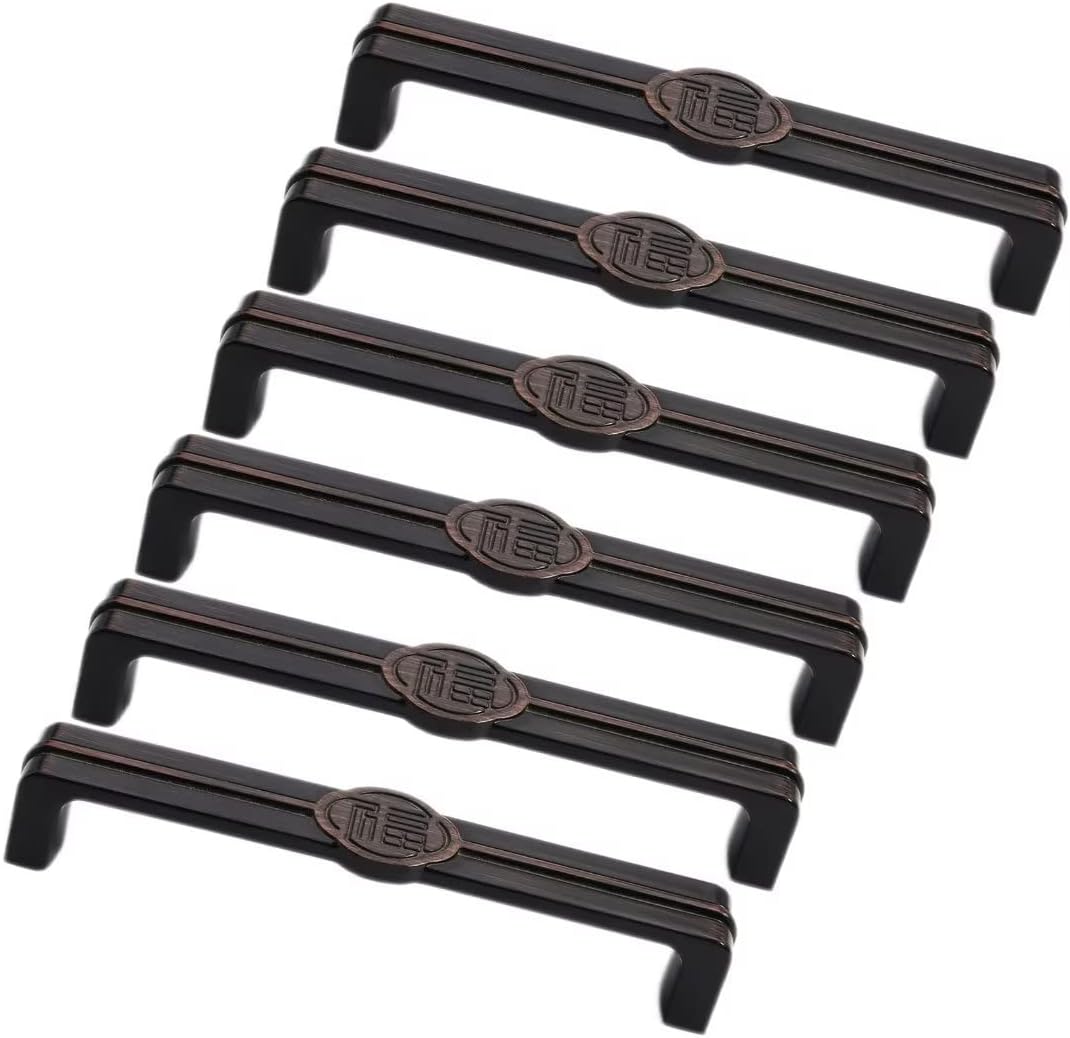 Vintage Ceramic Drawer Knobs,Cabinet Wardrobe Bow Pull Handles,Set of 6, Cabinet Door Knob Cupboard Handle Drawer Pull Handle, Kitchen Retro Knobs for Furniture Chest Bin Dresser, Hole Dist(Vintage Re