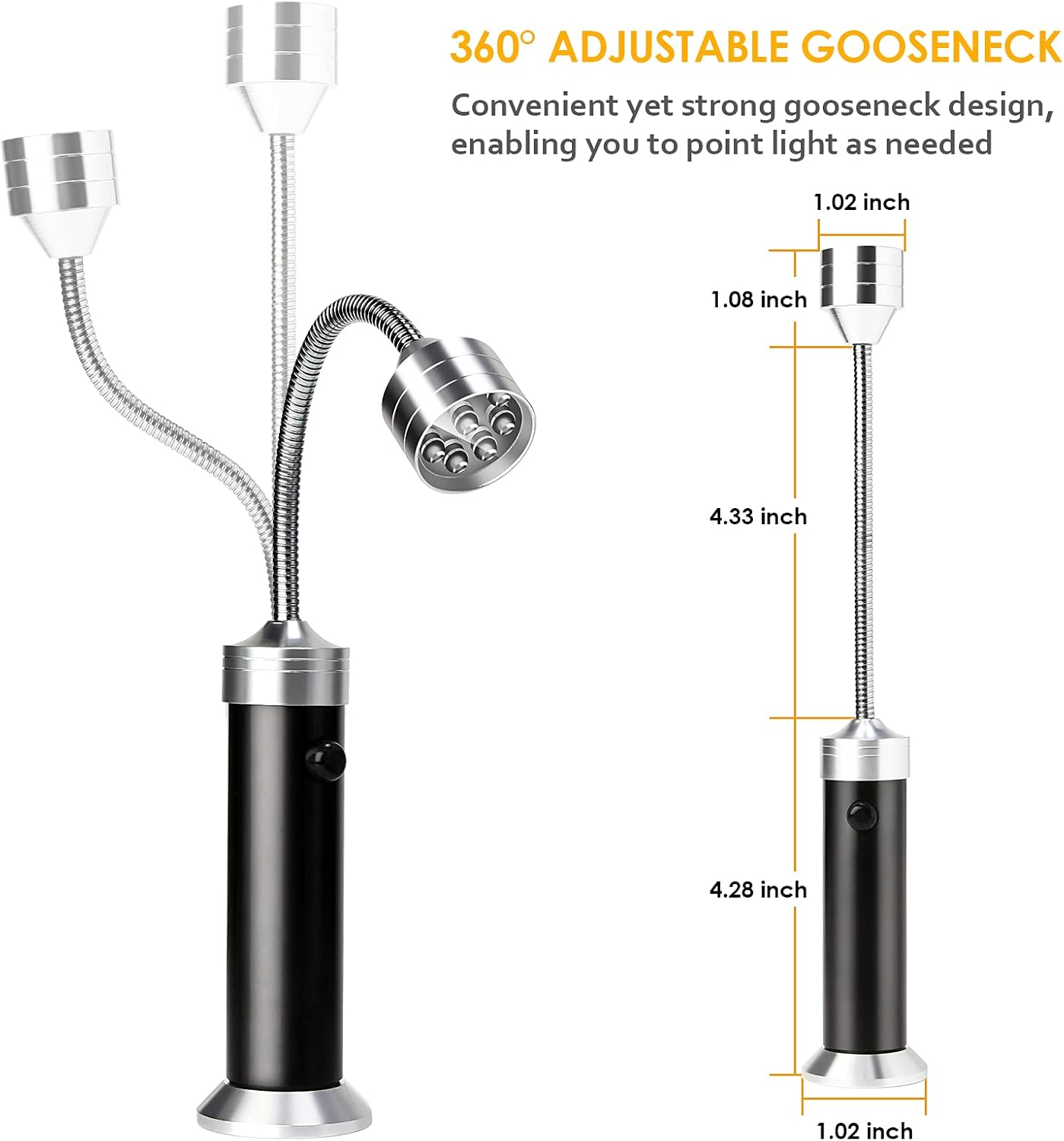 Chrider Grill Lights for BBQ, Outdoor Magneic Grill Light 360 Degree Flexible Gooseneck, Water & Heat Resistant, Magnetic Base LED Barbecue Light (Included Batteries + Meat Thermoneter) – 2 Pack : Patio, Lawn & Garden