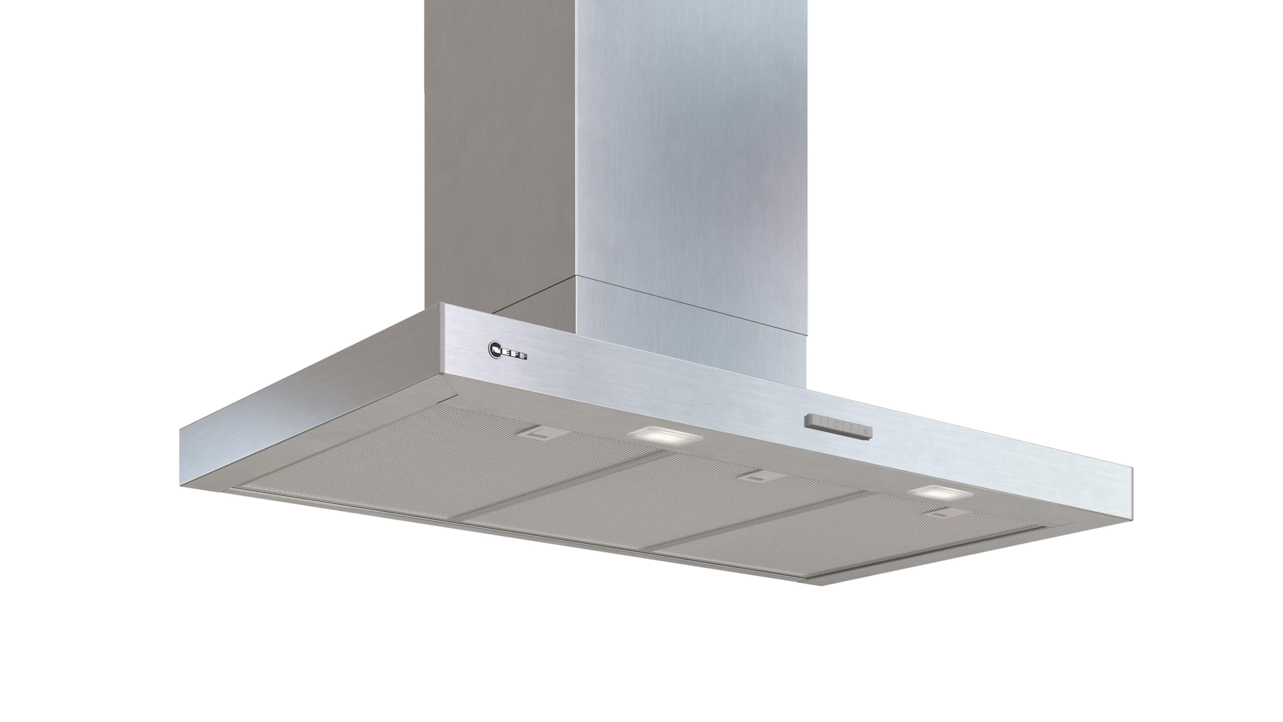 NEFF D95BCC2L0, N 50, Wandesse 90 cm, Made in Germany, energiesparender Kondensatormotor, Dual‑Filter‑System, 3 Leistungsstufen, spülmaschinengeeignete Metallfettfilter, Metall‑Optik