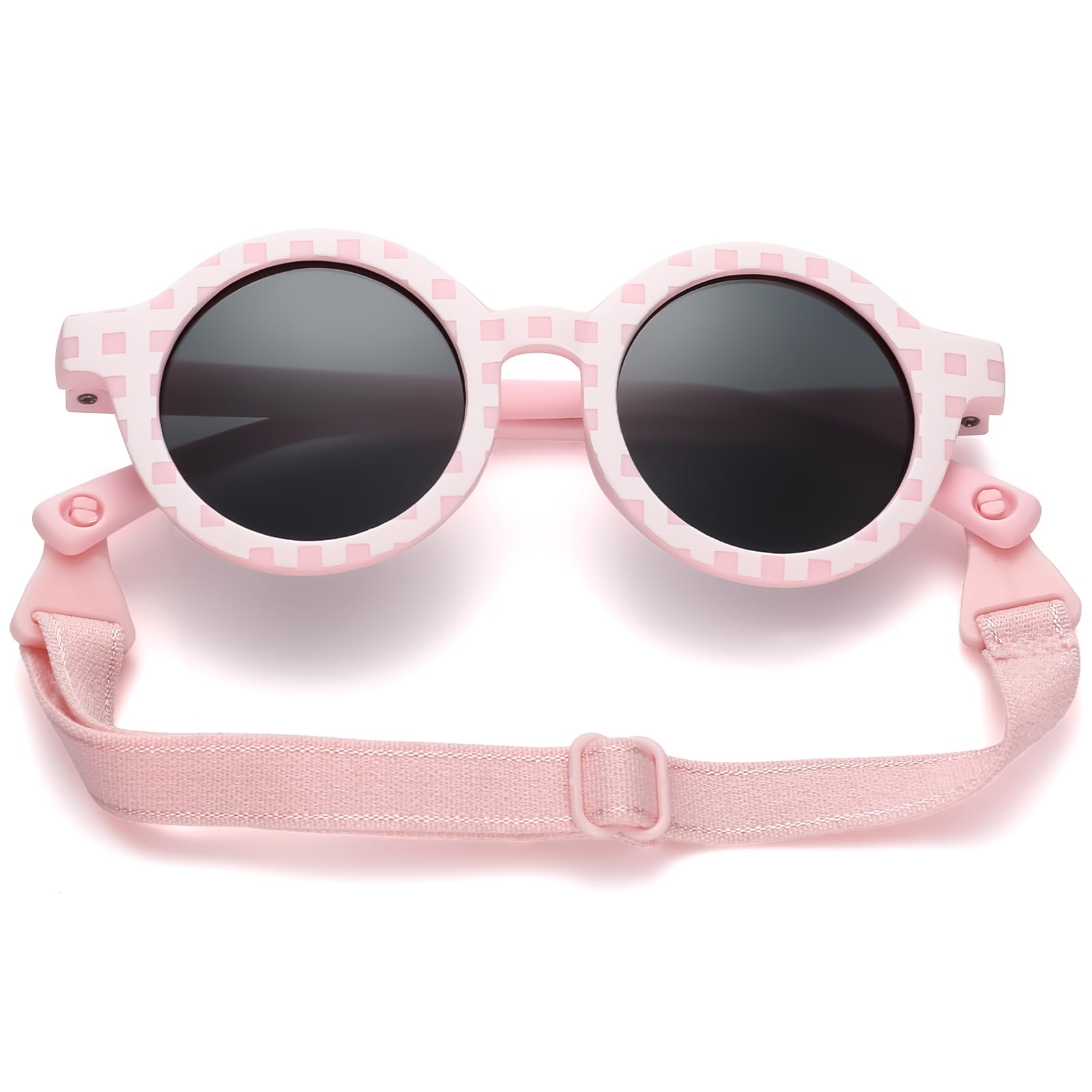 Occhiali da sole polarizzati per bambini 0-36 mesi – con cinturino regolabile in silicone rotondo montatura protezione UV per bambini piccoli 0-3 anni