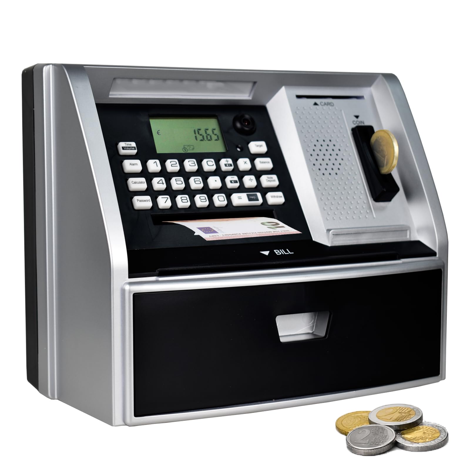 Tirelire ATM pour argent réel : finis les doutes, elle reconnaît et compte chaque pièce d'euro