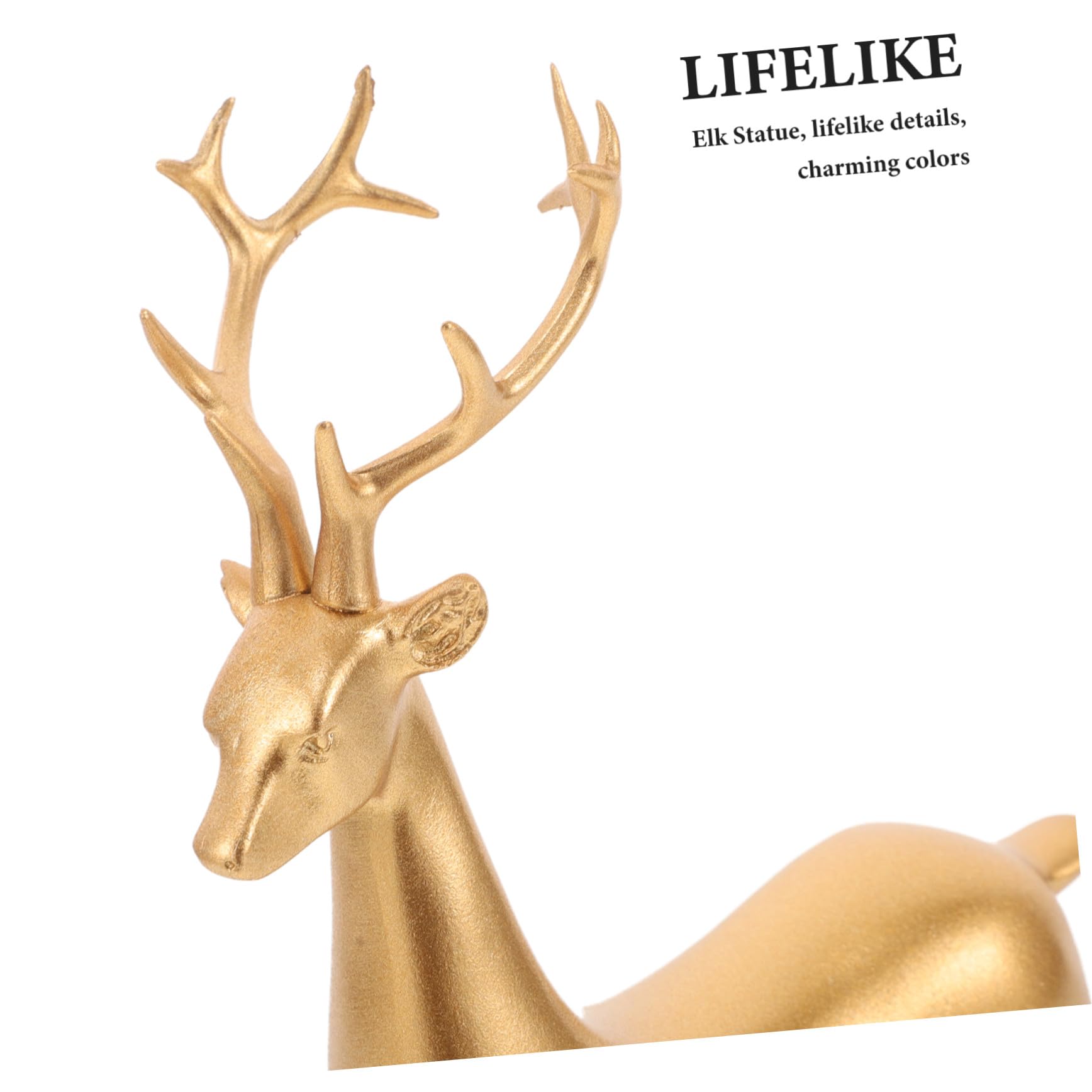 2 Stück Weihnachtliche Rentier Figuren aus Resin Kleine Dekorative Hirschstatuen mit Detaillierter Gestaltung Kreative Elch skulpturen für Wohnzimmer Tisch Raumdekoration